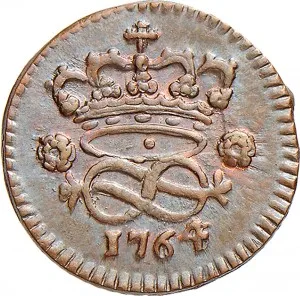 Carlo Emanuele III di Savoia 1730 1773 Regno di Sardegna Periodo posteriore alla riforma monetaria del 1754 2 denari da 1 6 di soldo 1755 1772 Nodo d'amore 16 mm 1,43 1,96 g Cu rovescio