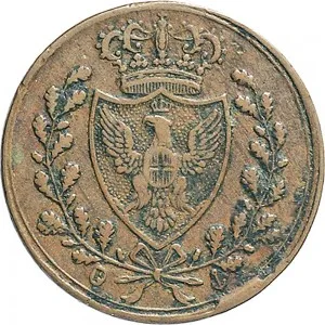 Carlo Felice di Savoia 1821 1831 Regno di Sardegna 1 centesimo 1826 Scudo triangolare rialzato 19 mm 1,84 2,08 g Cu rovescio