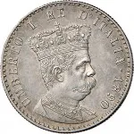 Colonia Eritrea Umberto I di Savoia 1878 1900 1 10 di tallero da 50 centesimi 1890 Valore su due rami di alloro 18 mm 2,47 2,518 g Ag dritto
