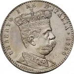 Colonia Eritrea Umberto I di Savoia 1878 1900 4 10 di tallero da 2 lire 1890 1896 Valore su due rami di alloro 27 mm 9,9 10,05 g Ag dritto