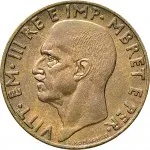 Regno d'Albania 2 periodo Vittorio Emanuele III di Savoia 1939 1943 0,10 lek 1940 Anno XVIII 1941 Anno XIX Ramo di alloro 22.5 mm 4,165 5,636 g Ba dritto