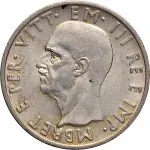 Regno d'Albania 2 periodo Vittorio Emanuele III di Savoia 1939 1943 5 lek 1939 Anno XVII Aquila bicipite 23 mm 4,726 5,025 g Ag dritto