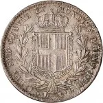 Regno di Sardegna Carlo Alberto di Savoia 1831 1849 1 lira 1831 1847 Scudo sannitico 23 mm 4,75 5,03 g Ag rovescio