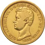Regno di Sardegna Carlo Alberto di Savoia 1831 1849 10 lire 1833 1847 Scudo sannitico 18 mm 3,13 3,3 g Au dritto