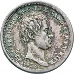 Regno di Sardegna Carlo Alberto di Savoia 1831 1849 25 centesimi 1833 Scudo sannitico 15 mm 1,2 1,25 g Ag dritto