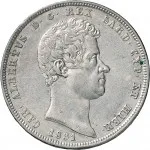 Regno di Sardegna Carlo Alberto di Savoia 1831 1849 5 lire 1831 1834 Scudo sannitico 3 tipo 37 mm 24,72 25,03 g Ag dritto