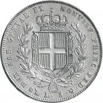 Regno di Sardegna Carlo Alberto di Savoia 1831 1849 5 lire 1835 1849 Scudo sannitico 4 tipo 37 mm 24,72 25,03 g Ag rovescio