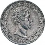 Regno di Sardegna Carlo Alberto di Savoia 1831 1849 50 centesimi 1833 1847 Scudo sannitico 18 mm 2,35 2,5 g Ag dritto
