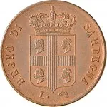 Regno di Sardegna Carlo Alberto di Savoia 1831 1849Monetazione per la Sardegna 3 centesimi 1842 Valore 20 mm 3 3,06 g Cu dritto