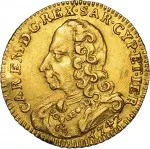 Regno di Sardegna Carlo Emanuele III di Savoia 1730 1773 Periodo anteriore alla riforma monetaria del 1754 Mezza doppia da 2 scudi 1741 1742 Scudo sagomato 2 tipo 20 mm 3,51 3,56 g Au dritto