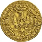 Regno di Sardegna Carlo Emanuele III di Savoia 1730 1773 Periodo anteriore alla riforma monetaria del 1754 Mezzo zecchino da 4,17 lire 1744 1746 Annunciazione 17 mm 1,68 1,73 g Au dritto