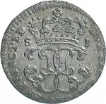 Regno di Sardegna Carlo Emanuele III di Savoia 1730 1773 Periodo anteriore alla riforma monetaria del 1754 Soldo da 12 denari 1732 1744 Cifre del sovrano 1 tipo 19 mm 1,32 2,02 g Mi rovescio