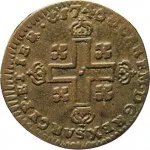 Regno di Sardegna Carlo Emanuele III di Savoia 1730 1773 Periodo anteriore alla riforma monetaria del 1754 Soldo da 12 denari 1745 1750 Cifre del sovrano 2 tipo 19 mm 1,32 2,02 g Mi dritto