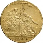 Regno di Sardegna Carlo Emanuele III di Savoia 1730 1773 Periodo anteriore alla riforma monetaria del 1754 Zecchino da 9,15 lire 1745 1746 Annunciazione 2 tipo 21 mm 2,43 3,5 g Au rovescio