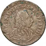 Regno di Sardegna Carlo Emanuele III di Savoia 1730 1773 Periodo anteriore alla riforma monetaria del 1754Monetazione per la Sardegna 3 cagliaresi da sei denari 1741 Croce piana 2 tipo 24 mm 6,05 6,95 g Cu dritto