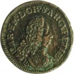 Regno di Sardegna Carlo Emanuele III di Savoia 1730 1773 Periodo anteriore alla riforma monetaria del 1754Monetazione per la Sardegna Cagliarese da 2 denari 1732 Croce piana 1 tipo 18 mm 1,71 2,09 g Cu dritto