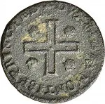 Regno di Sardegna Carlo Emanuele III di Savoia 1730 1773 Periodo anteriore alla riforma monetaria del 1754Monetazione per la Sardegna Mezzo cagliarese da 1 denaro 1736 Croce piana 1 tipo 14 mm 1,18 1,21 g Cu rovescio