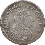 Regno di Sardegna Carlo Emanuele III di Savoia 1730 1773 Periodo anteriore alla riforma monetaria del 1754Monetazione per la Sardegna Reale da 5 soldi 1732 Croce di San Maurizio 21 mm 2,34 2,38 g Ag dritto
