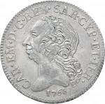 Regno di Sardegna Carlo Emanuele III di Savoia 1730 1773 Periodo posteriore alla riforma monetaria del 1754Monetazione per la Sardegna Mezzo scudo da 5 reali 1768 1772 Scudo a cartoccio 33 mm 11,42 11,6 g Ag dritto