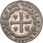 Regno di Sardegna Carlo Emanuele III di Savoia 1730 1773 Periodo posteriore alla riforma monetaria del 1754Monetazione per la Sardegna Soldo da 12 denari 1768 1772 Scettro e bastone 20 mm 1,87 2,24 g Mi dritto