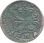 Regno di Sardegna Carlo Emanuele III di Savoia 1730 1773Monetazione per Piacenza Sesino da 6 denari 0 Croce ancorata 5 tipo 16 mm 1,16 1,38 g Cu rovescio