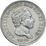 Regno di Sardegna Carlo Felice di Savoia 1821 1831 2 lire 1823 1831 Scudo triangolare rialzato 27 mm 9,32 10 g Ag dritto