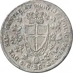 Regno di Sardegna Carlo Felice di Savoia 1821 1831 25 centesimi 1829 1830 Scudo triangolare rialzato 15 mm 1,21 1,25 g Ag rovescio