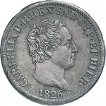 Regno di Sardegna Carlo Felice di Savoia 1821 1831 50 centesimi 1823 1831 Scudo triangolare rialzato 18 mm 2,37 2,51 g Ag dritto