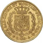 Regno di Sardegna Carlo Felice di Savoia 1821 1831 80 lire 1823 1831 Scudo triangolare rialzato 33 mm 25,68 25,83 g Au rovescio