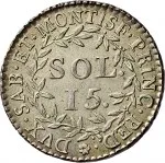 Regno di Sardegna Vittorio Amedeo III di Savoia 1773 1796 15 soldi 1794 Valore entro corona di alloro 22 mm 4,54 4,96 g Mi rovescio