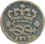 Regno di Sardegna Vittorio Amedeo III di Savoia 1773 1796 2 denari da 1 6 di soldo 1773 1796 Nodo d'amore 15 mm 1,51 2,02 g Cu rovescio