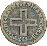 Regno di Sardegna Vittorio Amedeo III di Savoia 1773 1796 2 denari da 1 6 di soldo 1773 1796 Nodo d'amore 15 mm 1,51 2,02 g Cu dritto