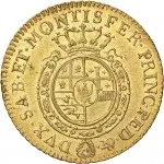 Regno di Sardegna Vittorio Amedeo III di Savoia 1773 1796 Doppia da 4 scudi 1773 1784 Scudo rotondo 1 tipo 28 mm 9,56 9,62 g Au rovescio
