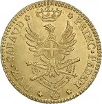 Regno di Sardegna Vittorio Amedeo III di Savoia 1773 1796 Doppia da 4 scudi 1786 1796 Aquila spiegata 2 tipo 25 mm 8,94 9,12 g Au rovescio