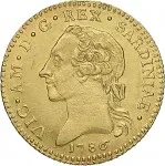 Regno di Sardegna Vittorio Amedeo III di Savoia 1773 1796 Doppia da 4 scudi 1786 1796 Aquila spiegata 2 tipo 25 mm 8,94 9,12 g Au dritto