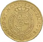 Regno di Sardegna Vittorio Amedeo III di Savoia 1773 1796 Mezza doppia da 2 scudi 1773 1784 Scudo rotondo 1 tipo 23 mm 4,73 5 g Au rovescio
