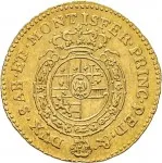 Regno di Sardegna Vittorio Amedeo III di Savoia 1773 1796 Quarto di doppia 1773 1785 Scudo rotondo 1 tipo 18 mm 2,39 2,4 g Au rovescio