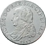 Regno di Sardegna Vittorio Emanuele I di Savoia 1802 1821 Periodo anteriore alla riforma decimale del 1816 Mezzo scudo da 3 lire 1815 Scudo rotondo 2 tipo 36 mm 17,58 17,6 g Ag dritto