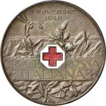 Regno d'Italia Regnando Vittorio Emanuele III di Savoia 1900 1946Soldone e gettoni della Croce Rossa Gettone della pace vittoriosa 1918 Vittoria 30 mm 9,31 9,66 g rovescio