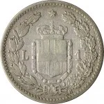 Regno d'Italia Umberto I di Savoia 1878 1900 1 lira 1883 1900 Scudo sannitico 23 mm 4,96 5,01 g Ag rovescio