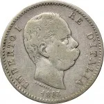 Regno d'Italia Umberto I di Savoia 1878 1900 1 lira 1883 1900 Scudo sannitico 23 mm 4,96 5,01 g Ag dritto