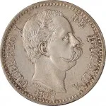 Regno d'Italia Umberto I di Savoia 1878 1900 2 lire 1881 1886 Scudo sannitico 1 tipo 27 mm 9,94 10,02 g Ag dritto