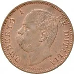 Regno d'Italia Umberto I di Savoia 1878 1900 5 centesimi 1895 1896 Valore entro semicorona di alloro e quercia 25 mm 4,75 5 g dritto