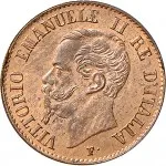 Regno d'Italia Vittorio Emanuele II di Savoia 1861 1878 1 centesimo 1861 1867 Valore entro semicorona di alloro e quercia 15 mm 0,91 1,02 g dritto