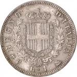 Regno d'Italia Vittorio Emanuele II di Savoia 1861 1878 1 lira 1861 1862 Scudo sannitico 1 tipo 23 mm 4,47 5,02 g Ag rovescio