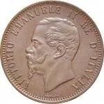 Regno d'Italia Vittorio Emanuele II di Savoia 1861 1878 10 Centesimi 1862 1867 Valore entro semicorona di alloro e quercia 2 tipo 30 mm 9,23 10,36 g dritto