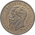Regno d'Italia Vittorio Emanuele II di Savoia 1861 1878 10 Centesimi 1867 Valore entro semicorona di alloro e quercia 2 tipo 30 mm 9,23 10,36 g dritto