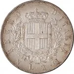 Regno d'Italia Vittorio Emanuele II di Savoia 1861 1878 2 lire 1863 Scudo sannitico 2 tipo 27 mm 9,75 10,04 g Ag rovescio