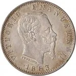 Regno d'Italia Vittorio Emanuele II di Savoia 1861 1878 20 centesimi 1863 1867 Valore su due rami di alloro 2 tipo 16 mm 0,98 1,05 g Ag dritto