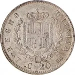 Regno d'Italia Vittorio Emanuele II di Savoia 1861 1878 20 centesimi 1863 Scudo sannitico 1 tipo 16 mm 0,98 1 g Ag rovescio